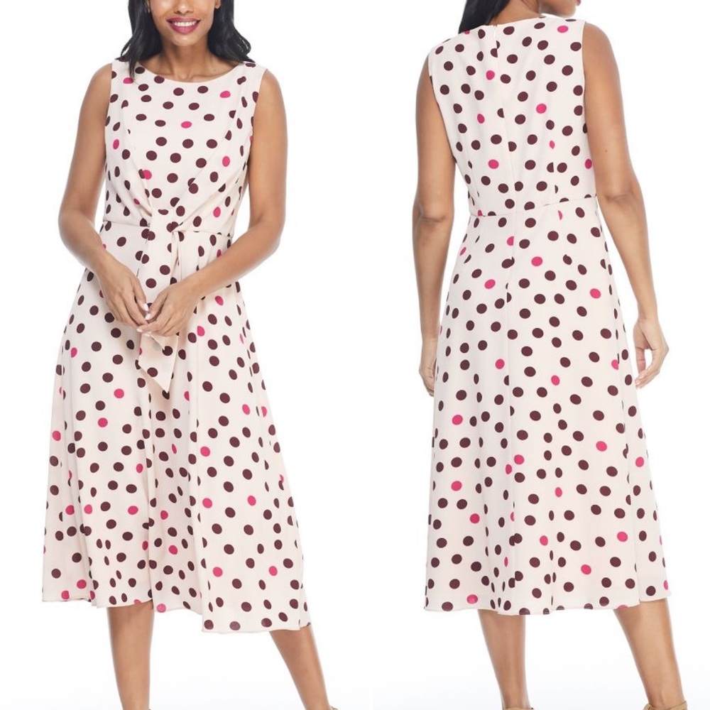 NWT Maggy London Jewel Neckline Tie Front Dress